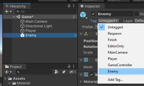 Tag Enemy from Hierarchy with Enemy